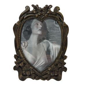 Vintage 90s Silvestri Floral Heart Picture Frame Art Nouveau Deco Bronze Large